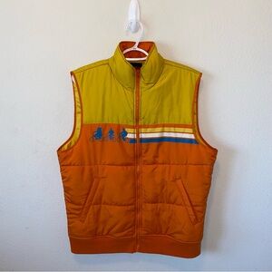 RARE Netflix STRANGER THINGS Full Zip Puffer Vest Retro Orange